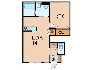 ハイツフロ－ラ南の物件間取画像